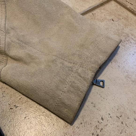 Blink Genuine Leather Colorblock Jacket XL Black Suede & Beige Hooded Parka - Picture 14 of 16